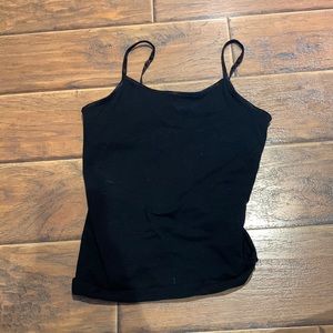 fitted black cami tank top